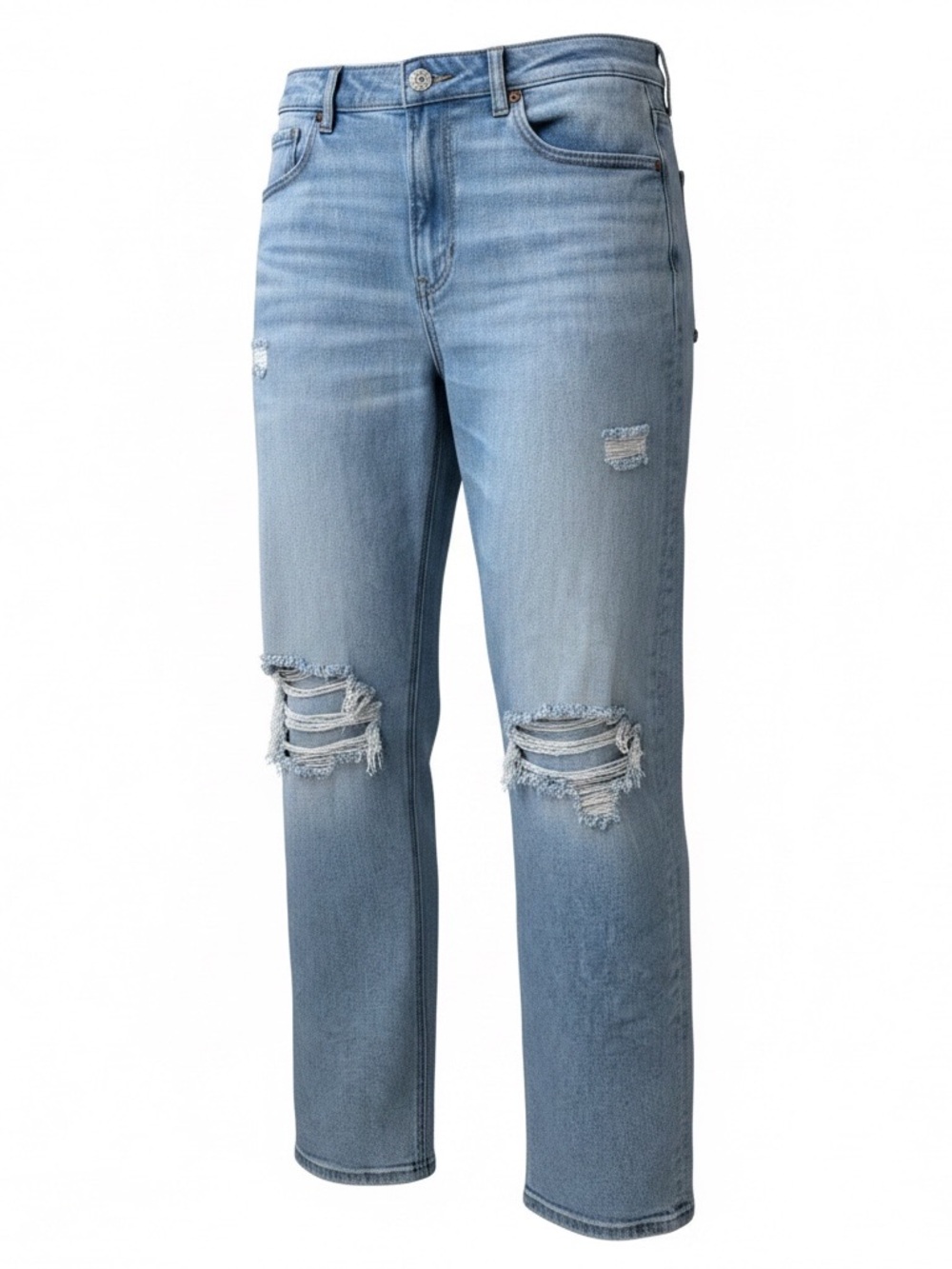 American Eagle Outfitters Light Blue Distressed Straight Leg Jeans